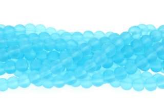 Frosted Aquamarine Quartz 8mm Round Beads 16  