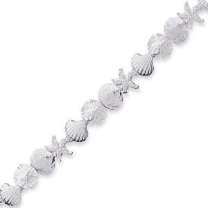  Sterling Silver Seashells Bracelet   7 Inch: West Coast 
