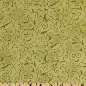  44 Wide Moda Cherish Nature Swirl Curl Green Fabric By 