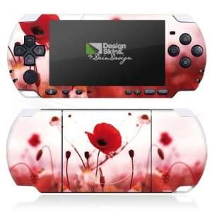  Design Skins for Sony PSP 3004 Slim & Lite   Red Flowers 