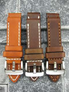 22mm NEW COW LEATHER STRAP BAND fit PANERAI Black Blue  