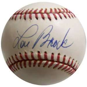  Autographed Lou Brock Ball   StLouis Cardinals Sports 