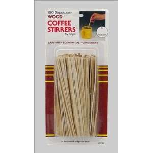    Tops Mfg. Co. Wood Coffee Stirrers, 100 Count