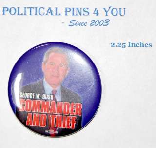 anti GEORGE W. BUSH Pinback Button Campaign 2004 KERRY  