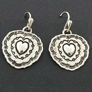 Stamped Sterling Silver Heart Earrings EL TOM Southwest  