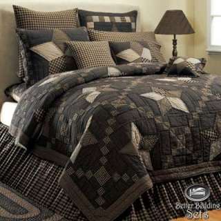 Black Country Star Twin Queen Cal King Size Quilt Bed In A Bag Linen 
