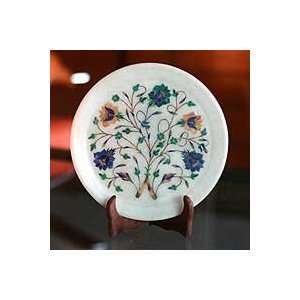  NOVICA Marble inlay plate, Taj Mahal Bouquet Kitchen 