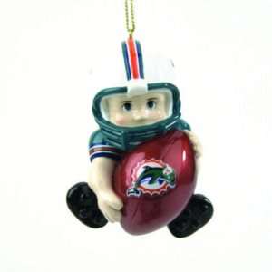 MIAMI DOLPHINS LIL FAN PLAYER CHRISTMAS ORNAMENTS (4):  