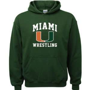  Miami Hurricanes Forest Green Youth Wrestling Arch Hooded 