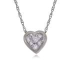 Forest Diamond Heart Pendant w/ White Gold Serpentine Chain