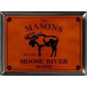  Personalized Moose Sign Traditional Cabin Series Patio 