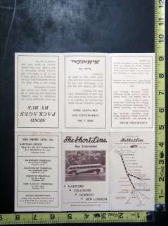 1940 The Short Line Bus Timetables / Time Table to Hartford, Norwich 