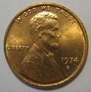 1974 S Lincoln Memorial Cent Penny BU Uncirculated RED  