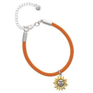    Enamel Sun Charm on an Orange Malibu Charm Bracelet Jewelry