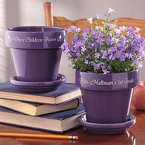  Personalized Flower Pots For Teachers   Purple Patio 