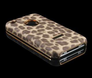 Luxury Deluxe Leopard Hard Back Case Cover Skin For Apple iphone 4S 4 