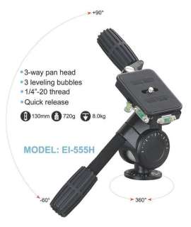 EI535H Pro Photo Camera Tripod Action 3 Way Pan Head  