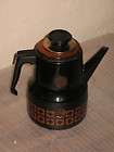 vintage brown enamel coffee pot tea kettle with spade expedited