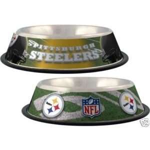  : Pittsburgh Steelers Stainless Steel Dog Dish Bowl: Everything Else