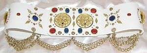ELVIS STYLE GOLD LIONHEAD CONCERT BELT WITH RUBY AND SAPHIRES FOR 