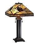 24H Burgundy Pine Branch Mission Table Lamp 67852