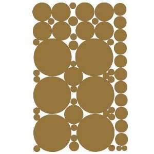   Brown Vinyl Polka Dots Wall Decor Decals Stickers 