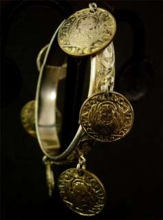 Estate Vtg Faux Ancient Roman Coin Bracelet Hinged San Marc Ven  