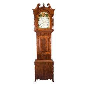   Mahogany Longcase Grandfather Clock w Painted Dial: Home & Kitchen