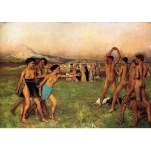    The Young Spartans Edgar Degas Hand Painted Art