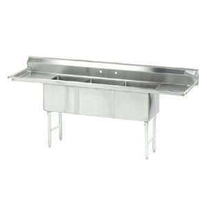  Three Compartment Sink with Two 24 Drainboard