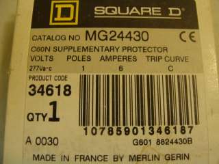 7212 NEW Square D MG24430 Circuit Breaker 6A 1 Pole  