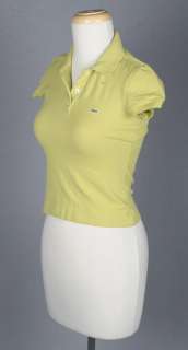 LACOSTE Chartreuse Green Slim Fit Polo Shirt Womens XS  