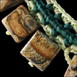 Patrified Wood Opal Hand crocheted Necklace  