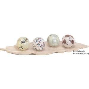    Set of 4 Hand Painted Ceramic Decorative Balls