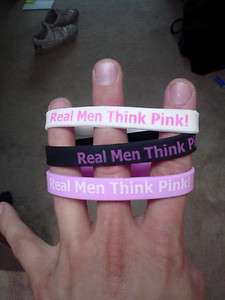 Breast Cancer Awareness Wristbands  Real Men Think Pink  