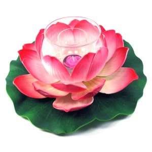  Floating Lotus Flower with Glass Tealight Candle Holder 