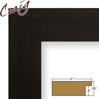 Picture Frame Distressed Black Coffee 2 Wide Complete New Frame 