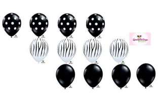 Zebra Print Black Polka DOT Latex Balloon Party Set 12  
