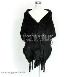   fashionable mink fur knitted shawl.Ladys cute dress accessories