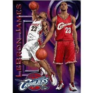 Lebron James #23 Cleveland Cavaliers NBA Woven Tapestry Throw Blanket 