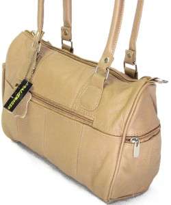 Duffle NWT Genuine Leather Handbag Shoulder Purse Tan  