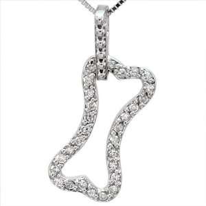  Platinum Diamond Dog Bone Pendant DaCarli Jewelry
