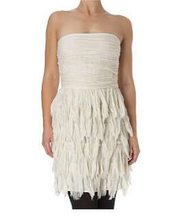 White (White) Bandeau Feather Dress  203944610  New Look
