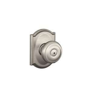   Nickel Privacy Georgian Style Knob with Camelot Rose: Home Improvement