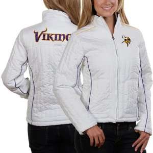  Minnesota Vikings Womens Bombshell White Full Zip Jacket 