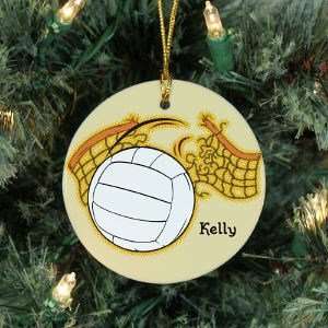 Personalized Ceramic Volleyball Ornament 
