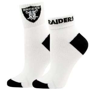  Oakland Raiders Ladies White Black Roll Socks: Sports 