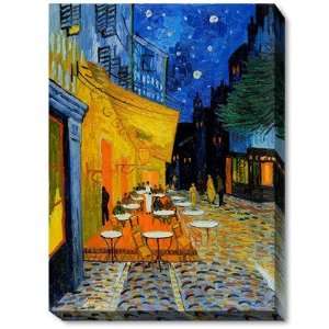 Cafe Terrace at Night Canvas Art by Vincent Van Gogh Modern   31 X 27 