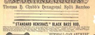 1886 ad d chubb hexagonal split bamboo rod bass reel  