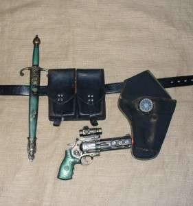 Steampunk gun holster compass purse Belt knife Pirate  